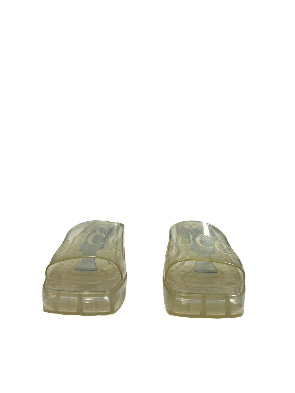 Gucci Rubber Jelly Slides Sz Us 6 EU36 Transparent Chunky Heel Designer Sandals - Picture 2 of 12